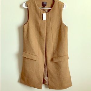 The limited tan long vest